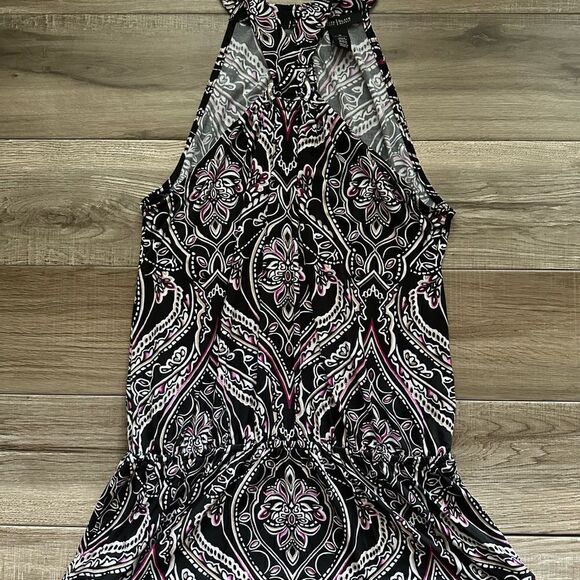 WhiteHouse BlackMarket Drop Waist Tunic Black Multi - M EUC​ - Picture 5 of 9